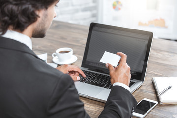 Business man working in the office job concept