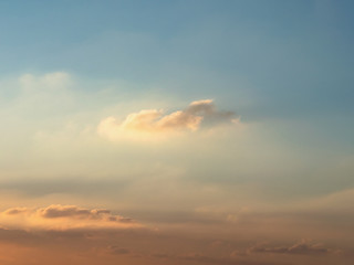 Sunlight on a cloud in the sky at sunset