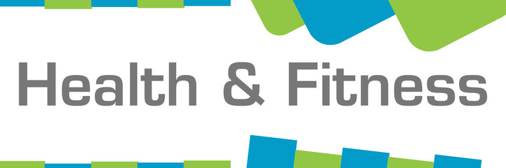 Health And Fitness Green Blue Shapes Horizontal 