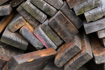 Pile of old weathered brown old boards updated background