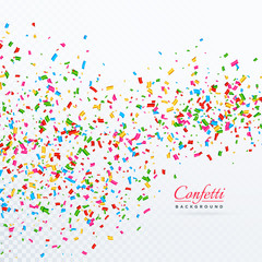 colroful confetti and ribbons falling vector background
