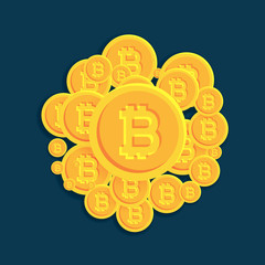 crypto bitcoins digital currency coins vector background