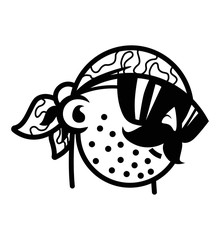 Icon of the face of a military mercenary in a bandage