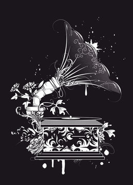 nostalgische Gramophone erinnert an die Zeit der guten alten Musik