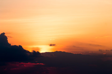 colorful dramatic sky with cloud at sunset