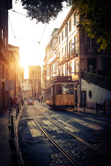 Naklejka na ściany i meble Electric Tram in Lisbon