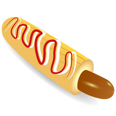 Picture of Hot Dog. Sausage in dough