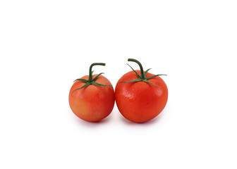 two tomato isolated on white background