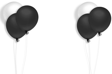 black and white balloon on white background