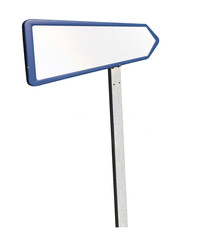 Fototapeta premium Blank road sign in perspective