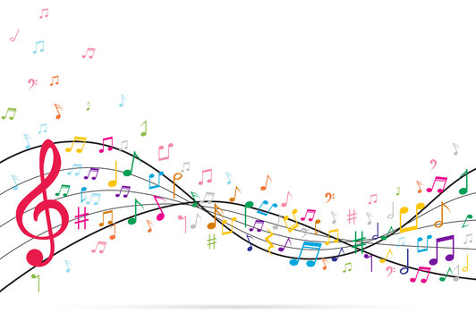Abstract Background with Music notes.Vector Illustration
