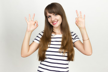 Woman showing ok sign