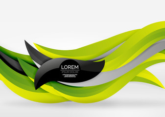 Vector colorful wave lines in white and grey 3d space