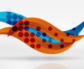 Vector colorful wave lines in white and grey 3d space