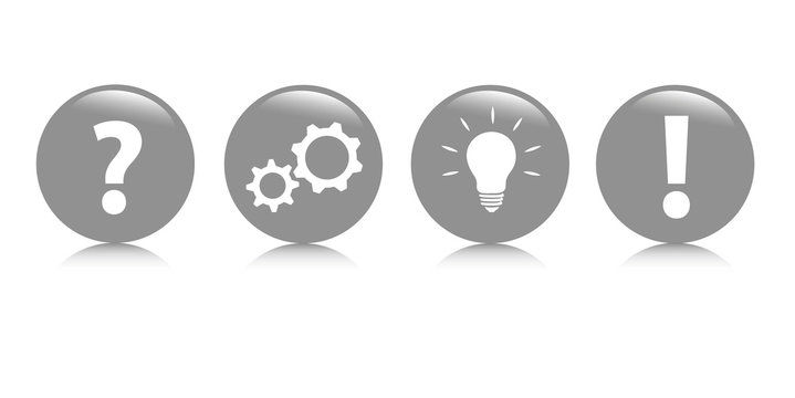 l&ouml;sung erarbeiten icons grau