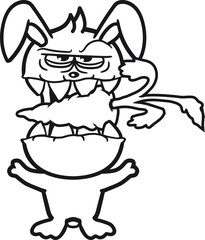 möhre karotte essen hunger killer fressen monster horror halloween böse kaninchen hase klein süß niedlich glücklich