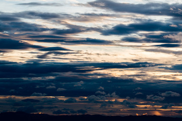 colorful dramatic sky with cloud at sunset