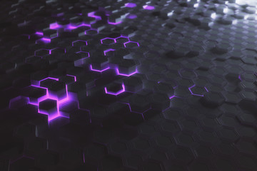 Purple hexagon backdrop