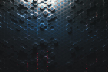 Blue hexagon wallpaper