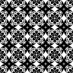 Seamless vintage wallpaper. Black and white pattern. Ornamental decorative background. Vector template can be used for design of wallpaper, fabric, oilcloth, textile, wrapping paper and other design