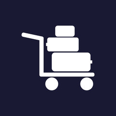 Vector icon shows the presence of porters on dark blue background.