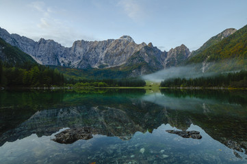 Mountain lake in the Julian Alps in Italy