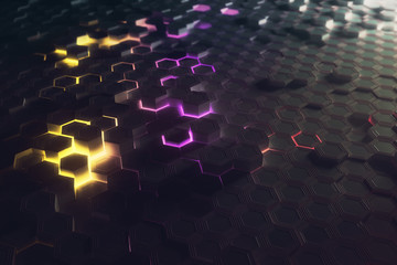 Colorful hexagon background