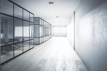 Modern office hallway