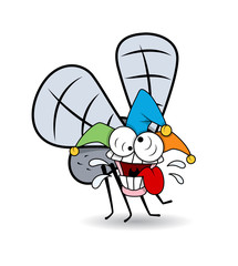 Funny Face Jester Bee Vector