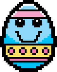 Obraz premium Smiling 8-Bit Cartoon Easter Egg