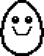Smiling 8-Bit Cartoon Egg