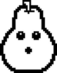 Surprised 8-Bit Cartoon Pear