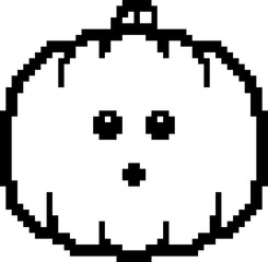 Surprised 8-Bit Cartoon Pumpkin