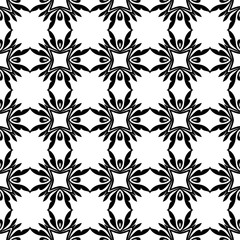 Seamless vintage wallpaper. Black and white pattern. Ornamental decorative background. Vector template can be used for design of wallpaper, fabric, oilcloth, textile, wrapping paper and other design