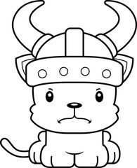Cartoon Angry Viking Kitten
