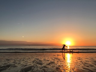 Coucher de soleil sur l'océan