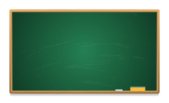 Clean school board with chalk and sponge