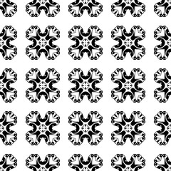 Seamless vintage wallpaper. Black and white pattern. Ornamental decorative background. Vector template can be used for design of wallpaper, fabric, oilcloth, textile, wrapping paper and other design