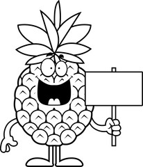 Cartoon Pineapple Sign