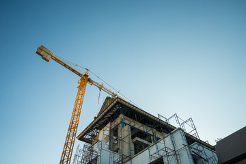 Construction crane and buildings.