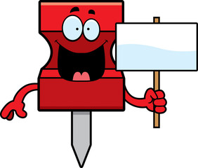 Cartoon Pushpin Sign