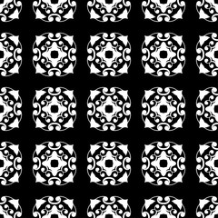Seamless vintage wallpaper. Black and white pattern. Ornamental decorative background. Vector template can be used for design of wallpaper, fabric, oilcloth, textile, wrapping paper and other design