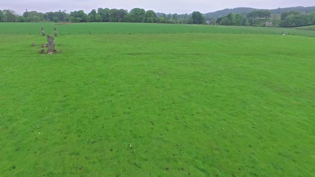 Aerial view of the Standing Stones at Kilmartin Glen, Argyll