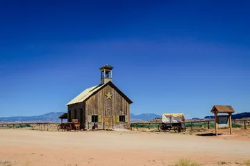 Schilderijen op glas Old cowboy ranch in Utah. History of the Wild West © konoplizkaya