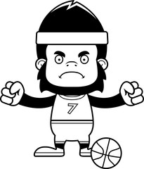 Cartoon Angry Basketball Player Gorilla