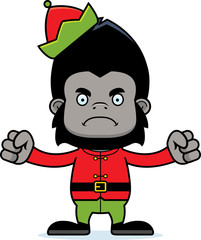 Cartoon Angry Xmas Elf Gorilla