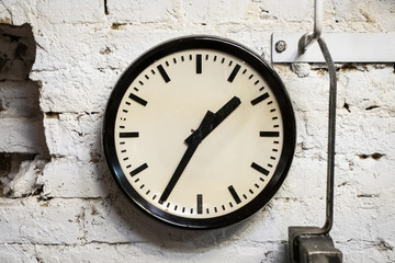 old wall clock - vintage clock on wall