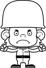 Cartoon Angry Soldier Monkey