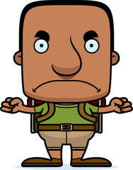 Cartoon Angry Hiker Man