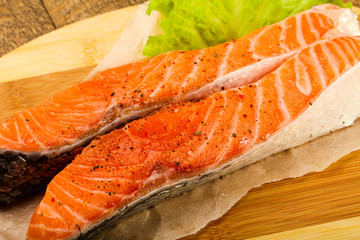 Raw salmon